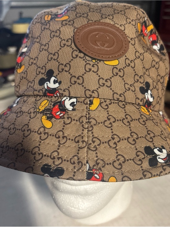 Gucci Accessories - Gucci Disney Brown Beige Monogram Mickey Mouse Bucket Hat